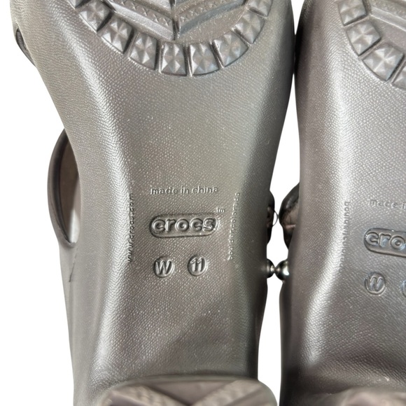 Crocs Cyprus IV Sandals 14558 Brown Slip On Block Heel Pumps Womens Shoe Size 11 - Picture 6 of 12